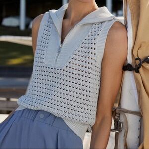 NWT Varley Bains 1/2 Zip Tank size xs. Color: Plein Blue